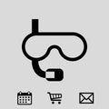 Underwater Snorkelling icon stock vector illustration flat design