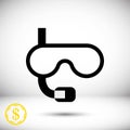 Underwater Snorkelling icon stock vector illustration flat design