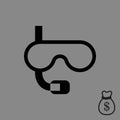 Underwater Snorkelling icon stock vector illustration flat design