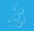 Underwater sparkling oxygen bubbles. Soap bubbles. foam shampoo. Vector illustration