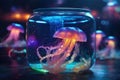 Underwater Spectrum: Rainbow Illumination of Jellyfish in a Jar