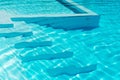 Underwater steps in a sparkling blue pool Royalty Free Stock Photo