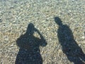 Underwater stones pattern and silhouettes