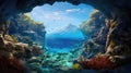 underwater submarine canyon landscape