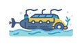 Underwater Submarine for Deep-Sea Exploration, vector design Generative AI Royalty Free Stock Photo