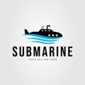 underwater submarine navy logo or sub ship icon vector illustration design