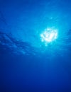 Underwater sunlight beams Royalty Free Stock Photo