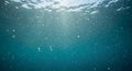 Underwater Sunlight Ocean Water Bubbles and Light Rays Royalty Free Stock Photo