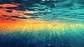 Underwater Sunlight Rays Through Teal And Orange Water Royalty Free Stock Photo