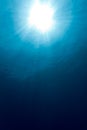 Underwater Sunshine with beams Royalty Free Stock Photo