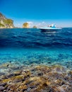 Underwater and surface split view in the tropics Royalty Free Stock Photo