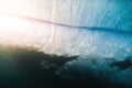 Underwater wave in tropical sea and warm sun light. Water texture in ocean