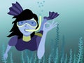 Underwater swimmer Royalty Free Stock Photo