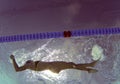 Underwater swimmer during training session