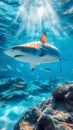 Underwater tranquility Majestic nature, fish swimming in blue sea Royalty Free Stock Photo