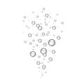 Underwater transparent fizzing air bubbles on white background - vector