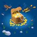 Underwater Treasure Chest Composition Royalty Free Stock Photo