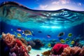 Underwater tropical coral reef