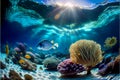 Underwater tropical coral reef