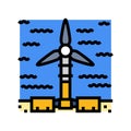 underwater turbine color icon vector illustration