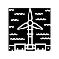 underwater turbine glyph icon vector illustration