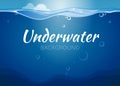 Underwater vector background in comic book style Royalty Free Stock Photo