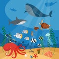 Underwater vector background Royalty Free Stock Photo