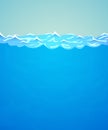 Underwater vector background. Sea or ocean water and waves. Royalty Free Stock Photo