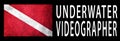 Underwater Videographer, Diver Down Flag, Scuba flag Royalty Free Stock Photo
