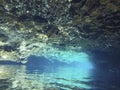 Underwater view of Cenotes Turtle House Tulum in Yucatan, Mexico