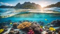 Underwater view of coral reef and tropical fish Royalty Free Stock Photo