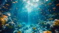 Underwater view of coral reef with tropical fish. Underwater world Royalty Free Stock Photo