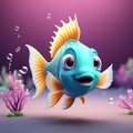 Underwater Whimsy: Highly Detailed 3D Rendering Royalty Free Stock Photo