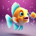 Underwater Whimsy: Highly Detailed 3D Rendering Royalty Free Stock Photo