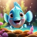 Underwater Whimsy: Highly Detailed 3D Rendering Royalty Free Stock Photo