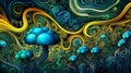 Underwater Wonderland: A Multiverse of Swirling Clouds, Mushroom