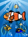 Underwater world Cartoon Illustration Royalty Free Stock Photo