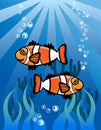 Underwater world Cartoon Illustration Royalty Free Stock Photo