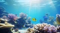 Underwater world. Coral reef and fishes in Red sea at Egypt. Generative AI Royalty Free Stock Photo