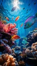 An underwater world filled with vibrant colors and exotic marine life.