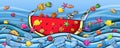 Underwater world Fun watermelon Boat Paint