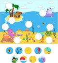 Underwater world and marine life: complete the puzzle and find t Royalty Free Stock Photo