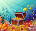 Underwater worlds with pirate treasures Royalty Free Stock Photo