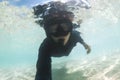 Underwater Young man Snorkeling Having Fun in The Sea