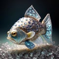 UnderwaterJewelry World featuring a precious vanished fish going around. Royalty Free Stock Photo