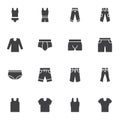 Underwear clothes vector icons set