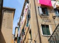 Underwear on clothesline to dry outside the house