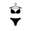 Underwear icon on the hanger. clothes icon. Bra,  underthings icon Royalty Free Stock Photo