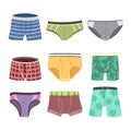 underwear men set cartoon vector illustration Royalty Free Stock Photo