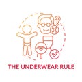 The underwear rule red gradient concept icon